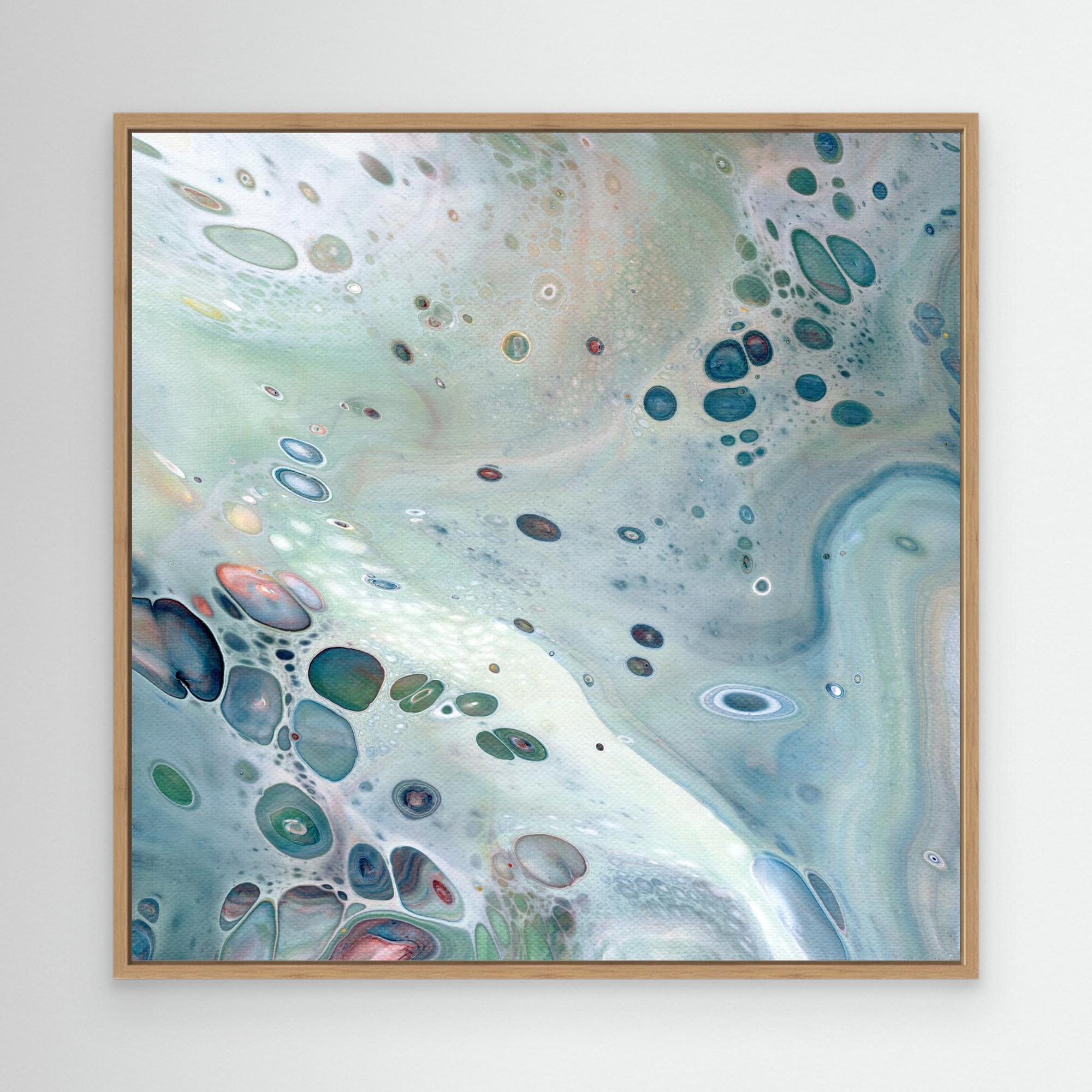 NL modern art Wall Art Canvas Print Gentle Pastel 3 in oak frame