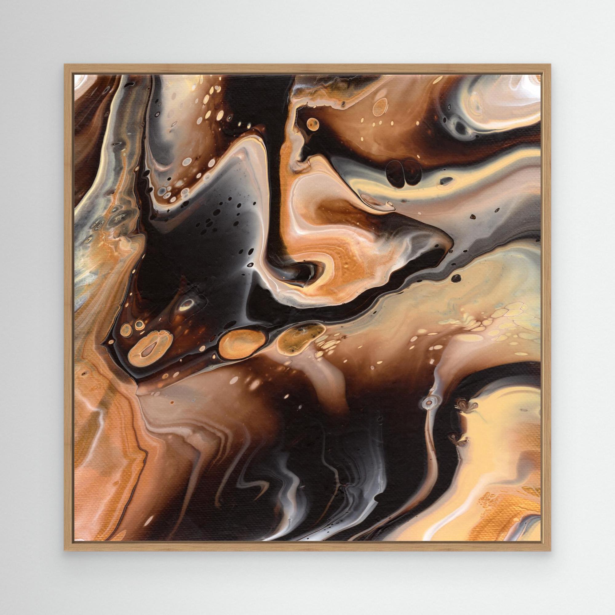 NL modern art Canvas Print Comforting Chocolate Caramel 5 in oak frame