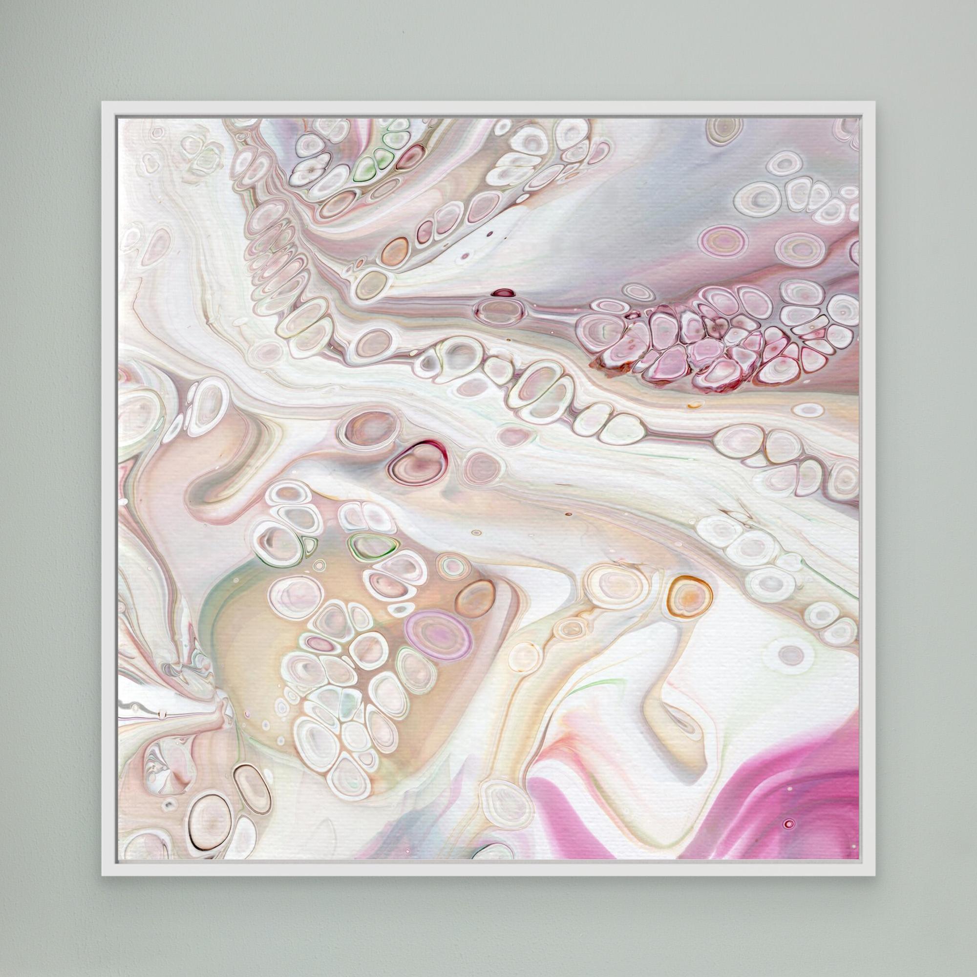 NL Modern Art Canvas Print Soft Tenderness 2 in white frame