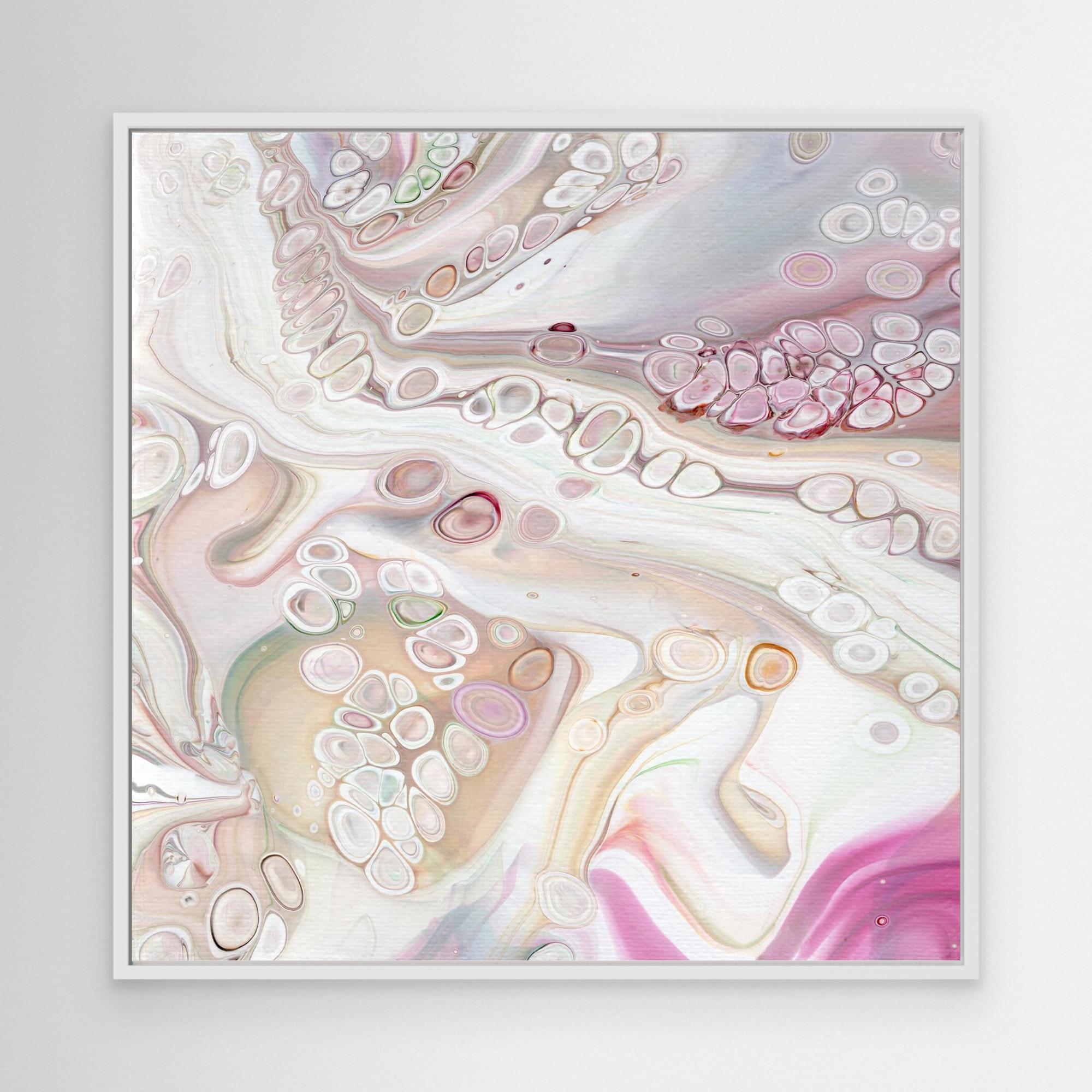 NL Modern Art Canvas Print Soft Tenderness 2 in white frame