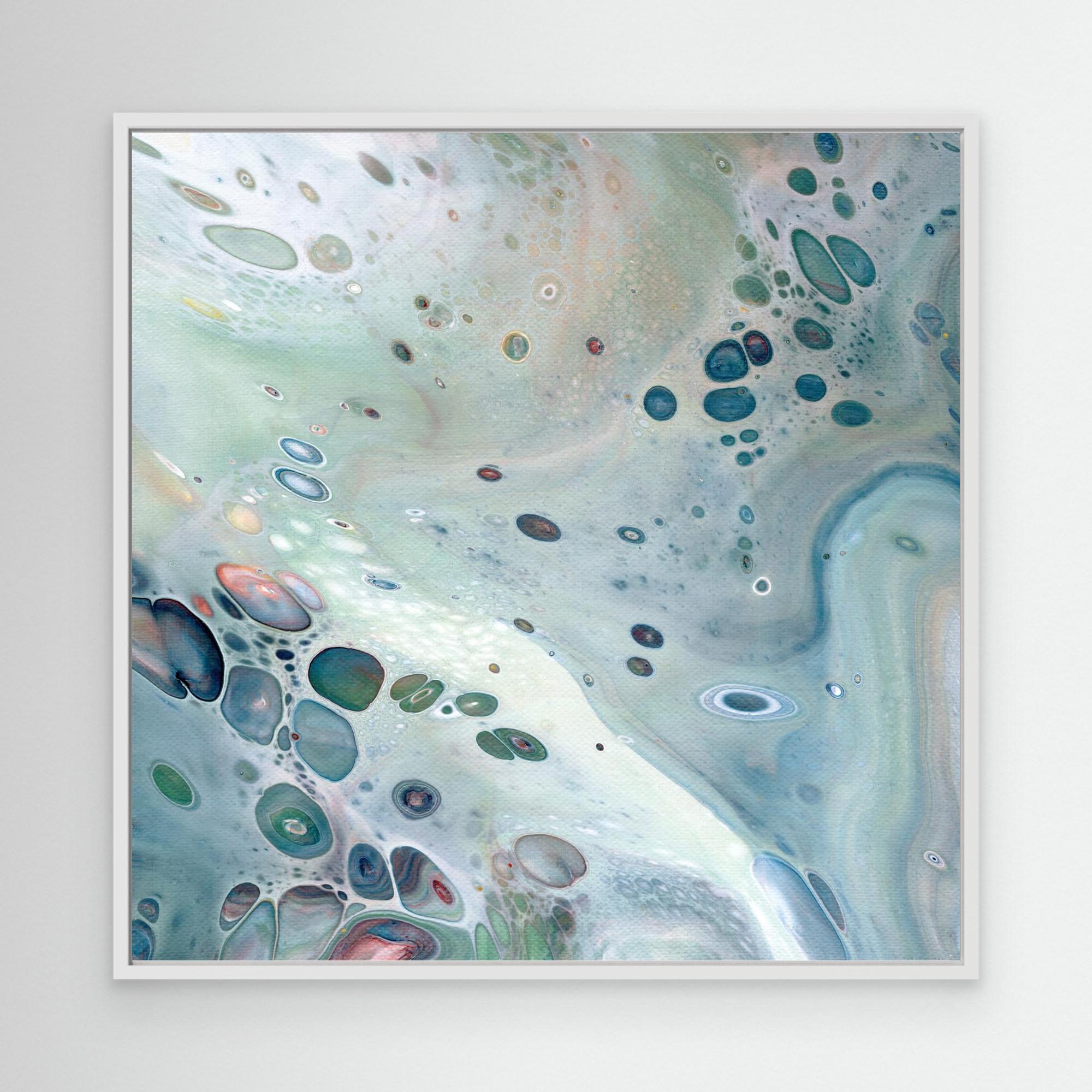 NL modern art Wall Art Canvas Print Gentle Pastel 3 in white frame