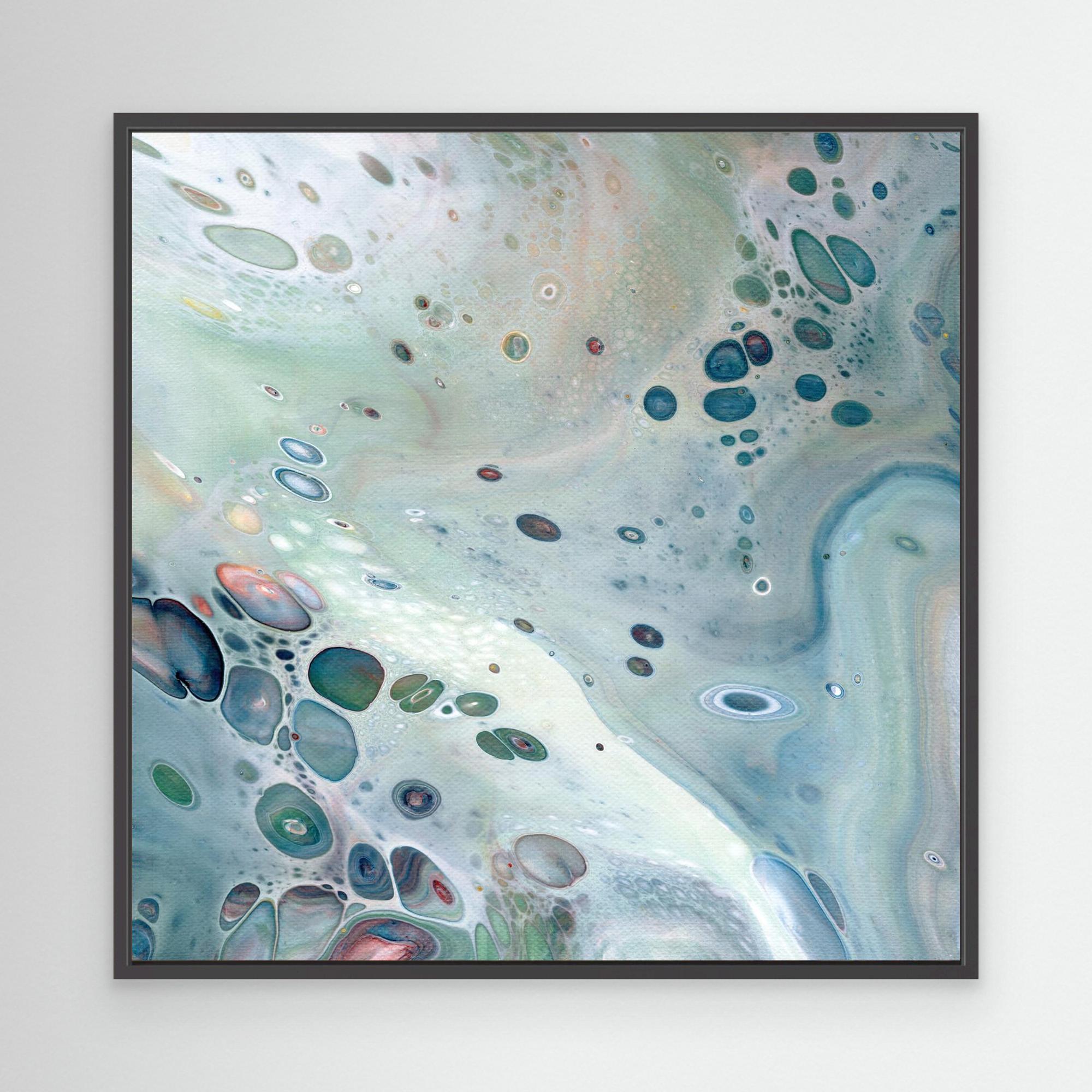 NL modern art Wall Art Canvas Print Gentle Pastel 3 in black frame
