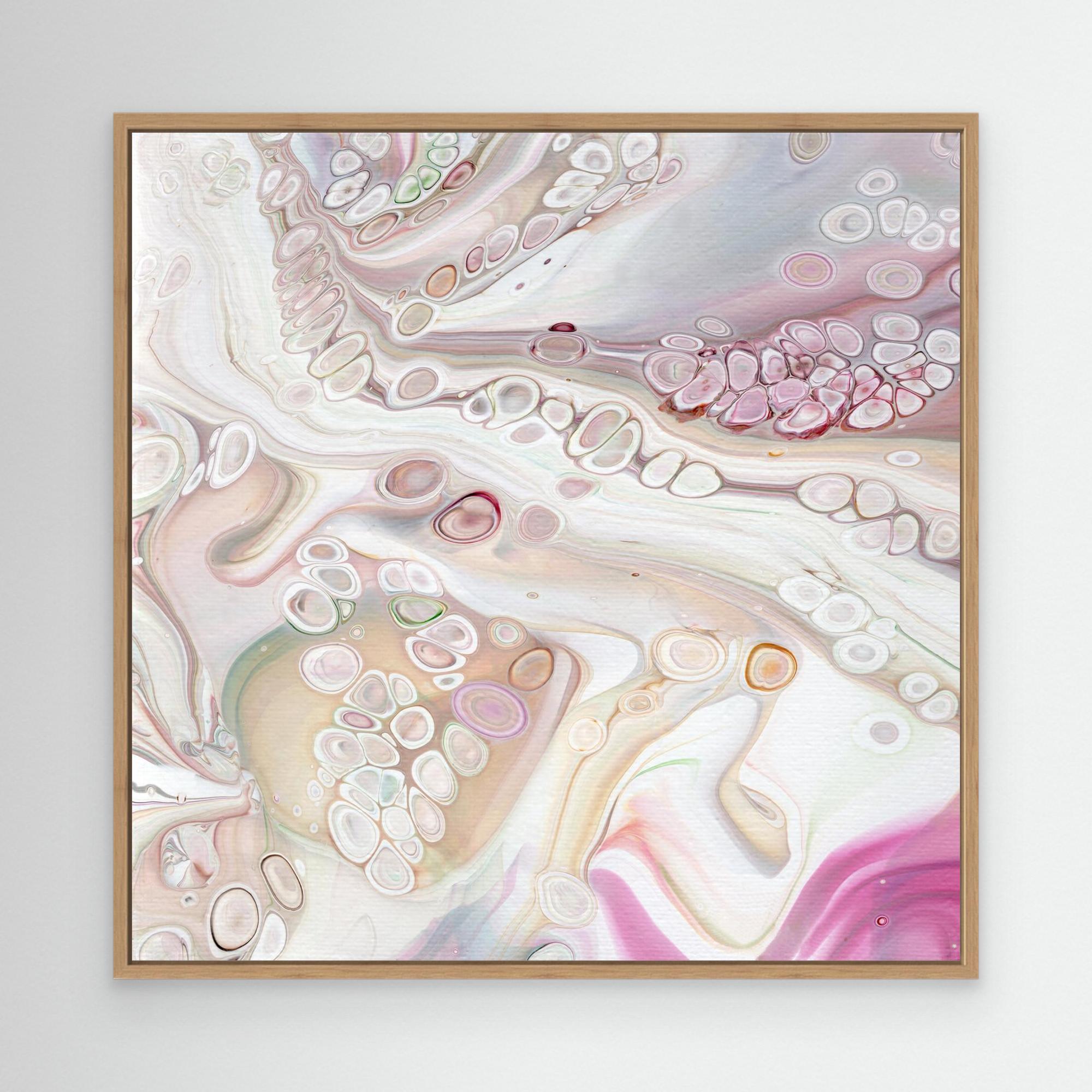 NL Modern Art Canvas Print Soft Tenderness 2 in oak frame