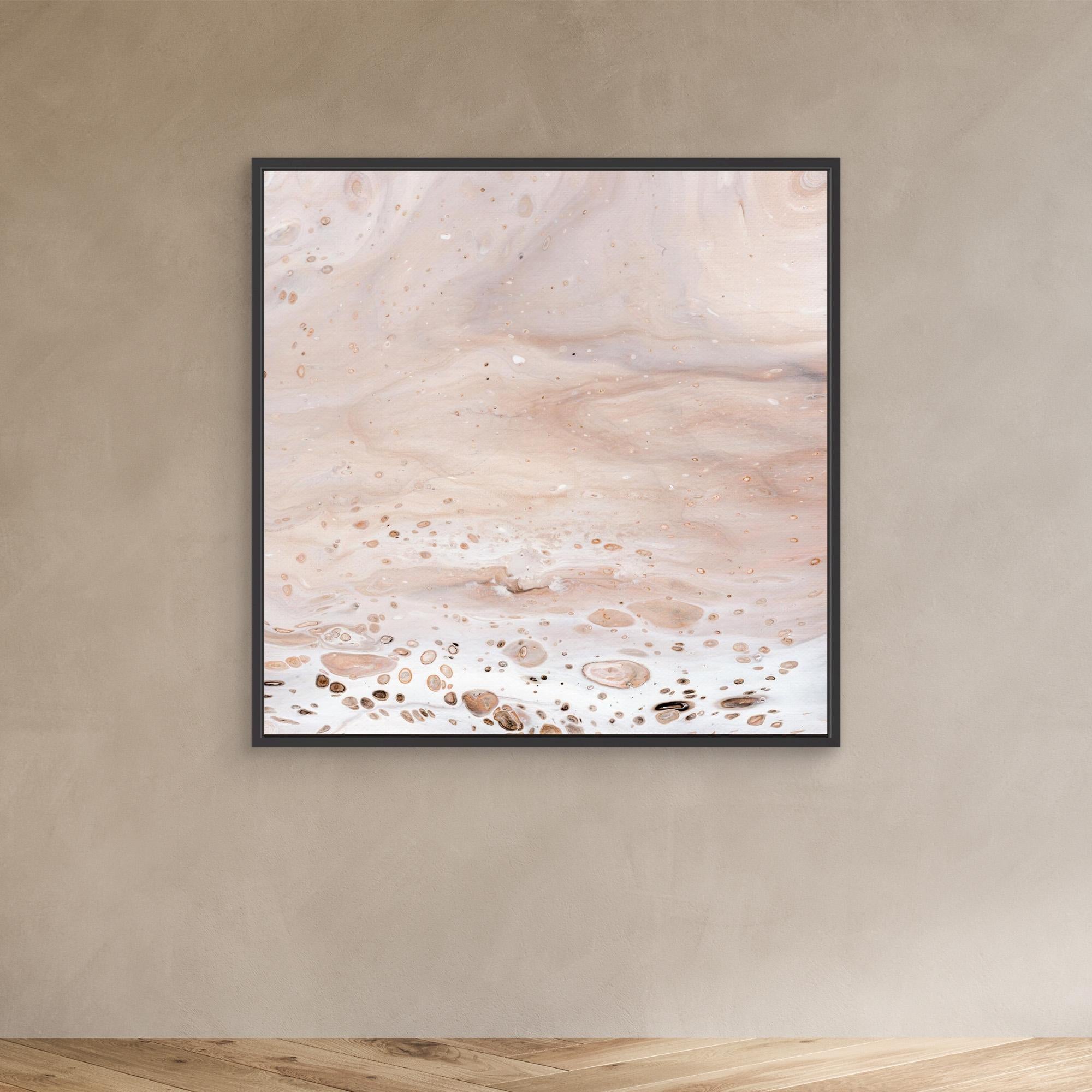 NL modern art Art Prints Soothing Neutrals 2 in black frame on wall