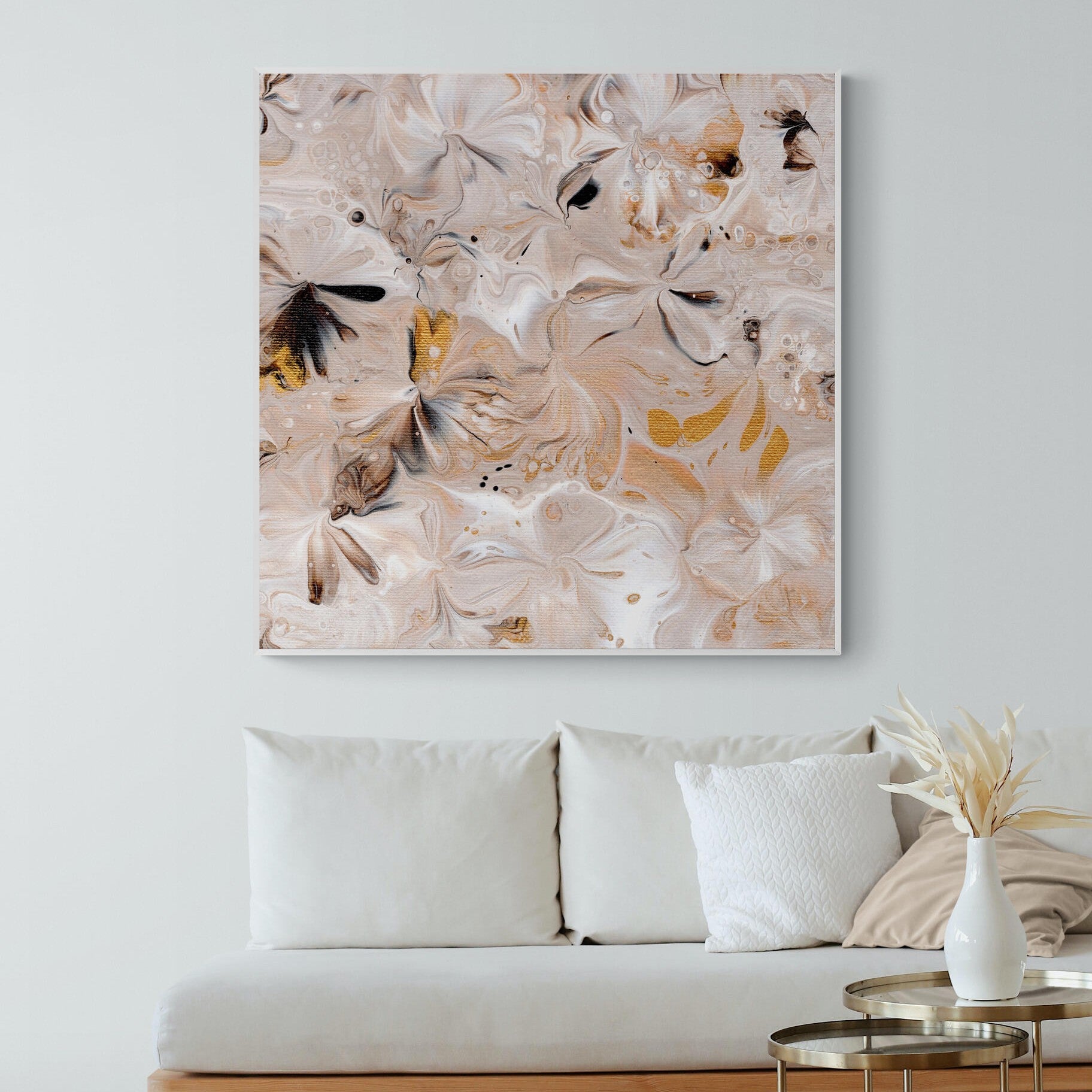 NL modern art-art-prints-soothing-neutrals-3-in-small-living-room-space-with-natural-tones-white-frame