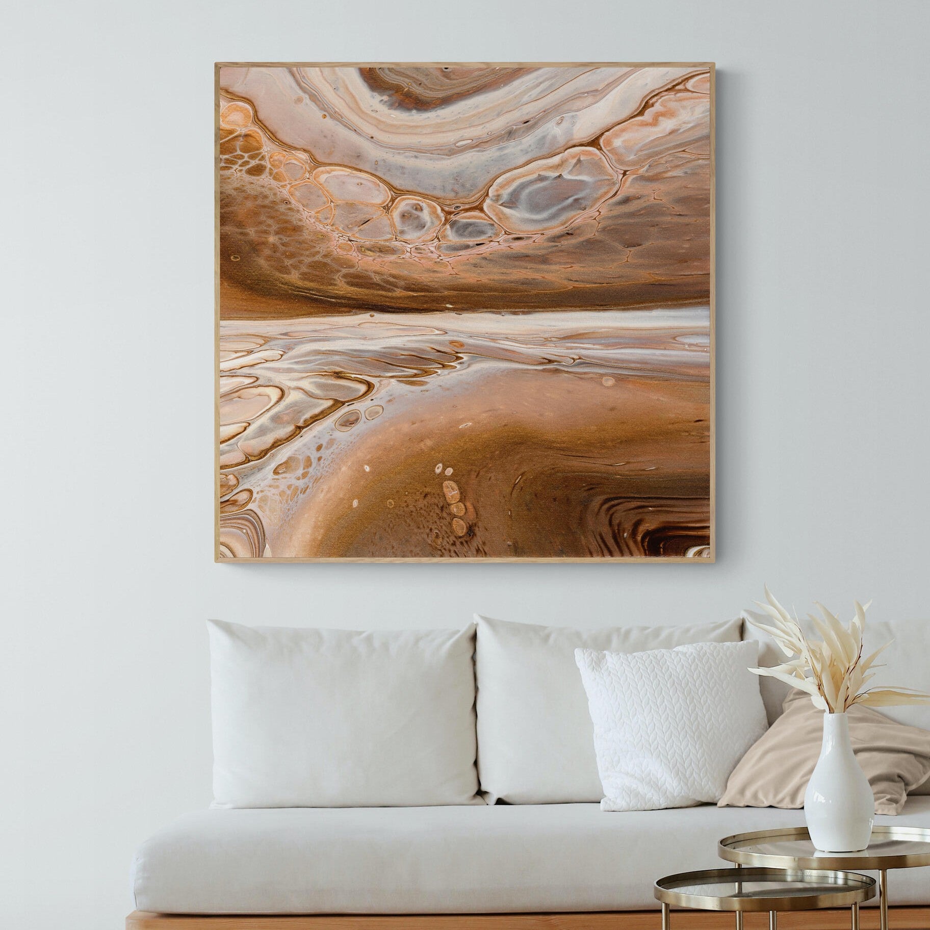 NL modern art-art-prints-soothing-neutrals-6-in-small-living-room-space-with-natural-tones-oak-frame