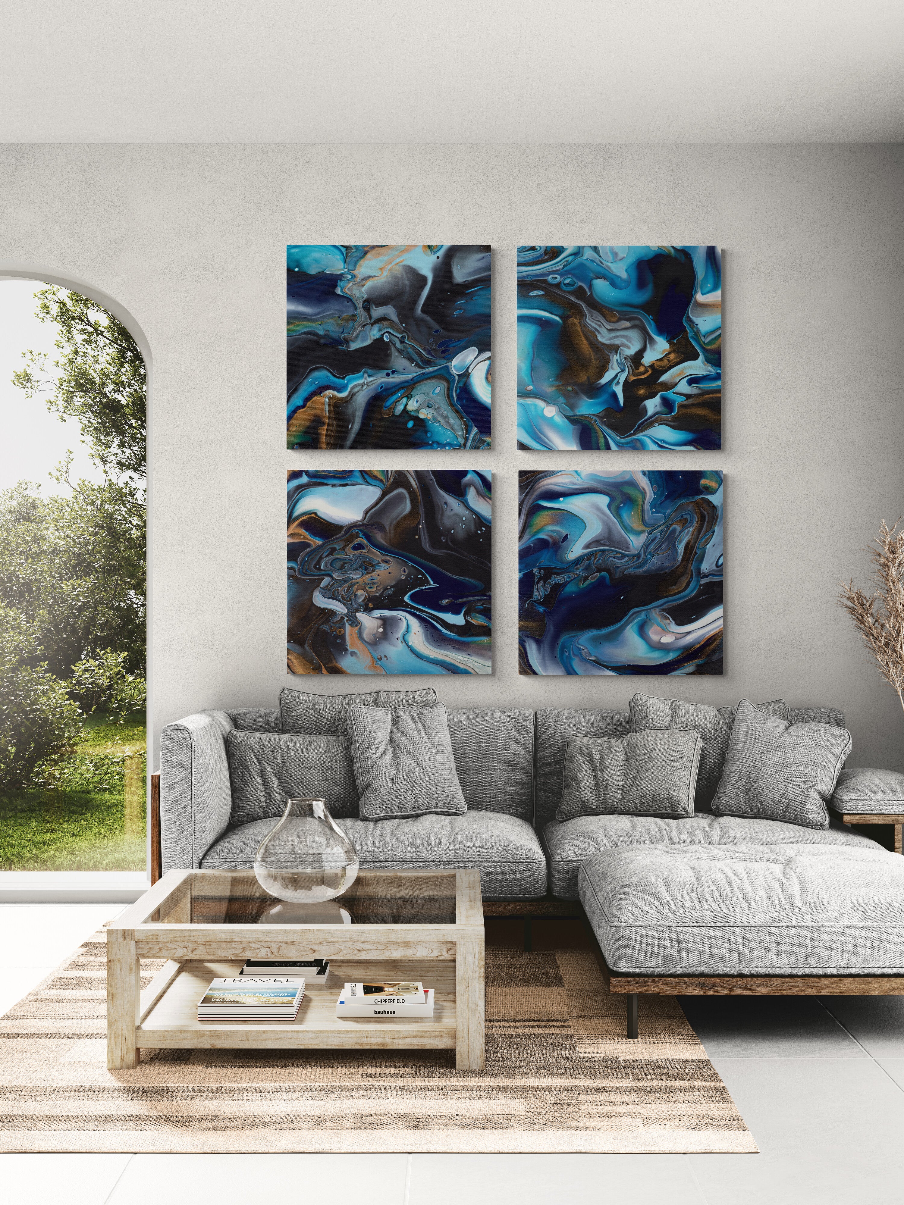 NL modern art-canvas-print-deep-passion-7-5-1-3-on-wall-in-living-room-with-comfy-sofa-and-window-views-unframed