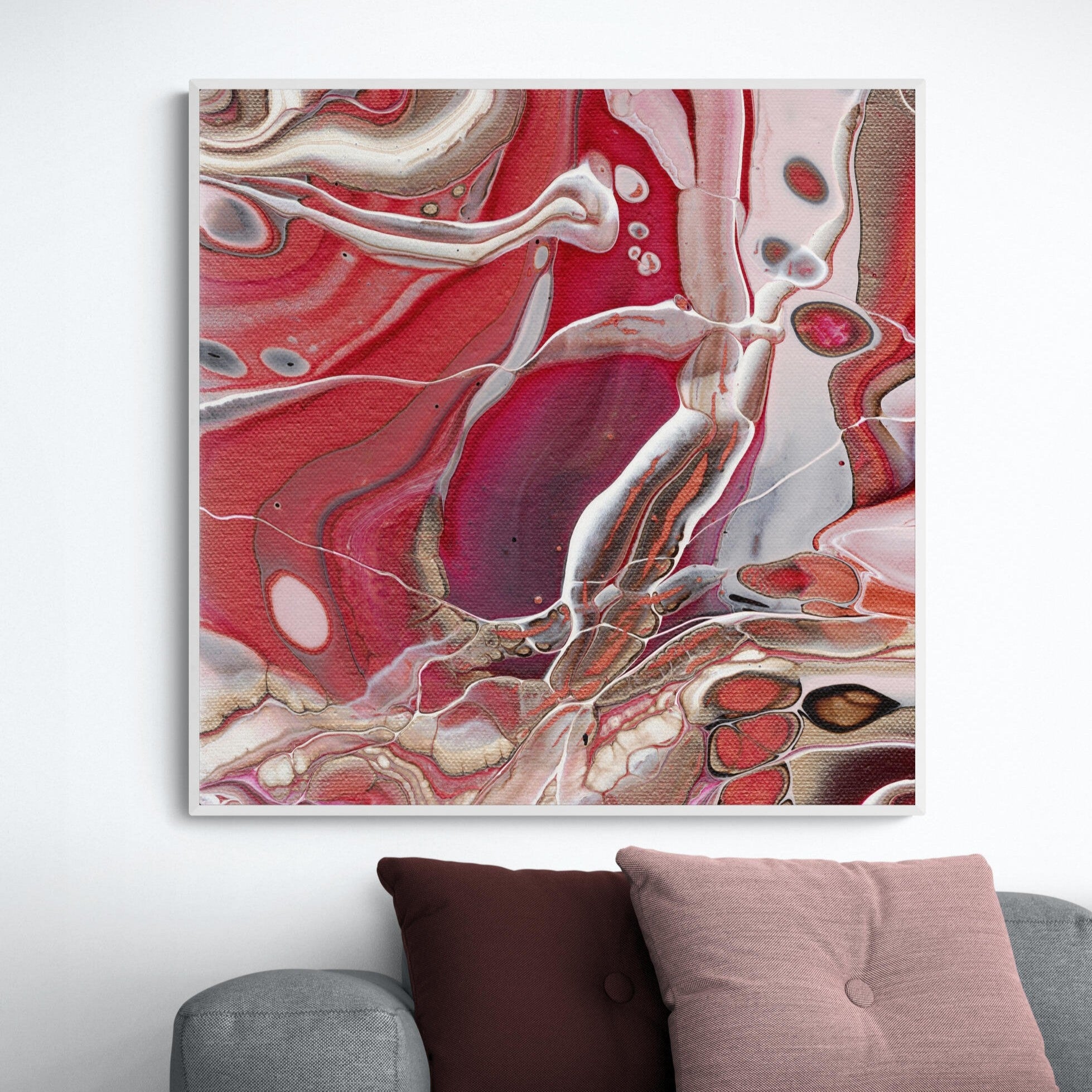 NL modernart-canvas-print-ardent-love-1-on-wall-above-cosy-sofa-in-living-room-white-frame
