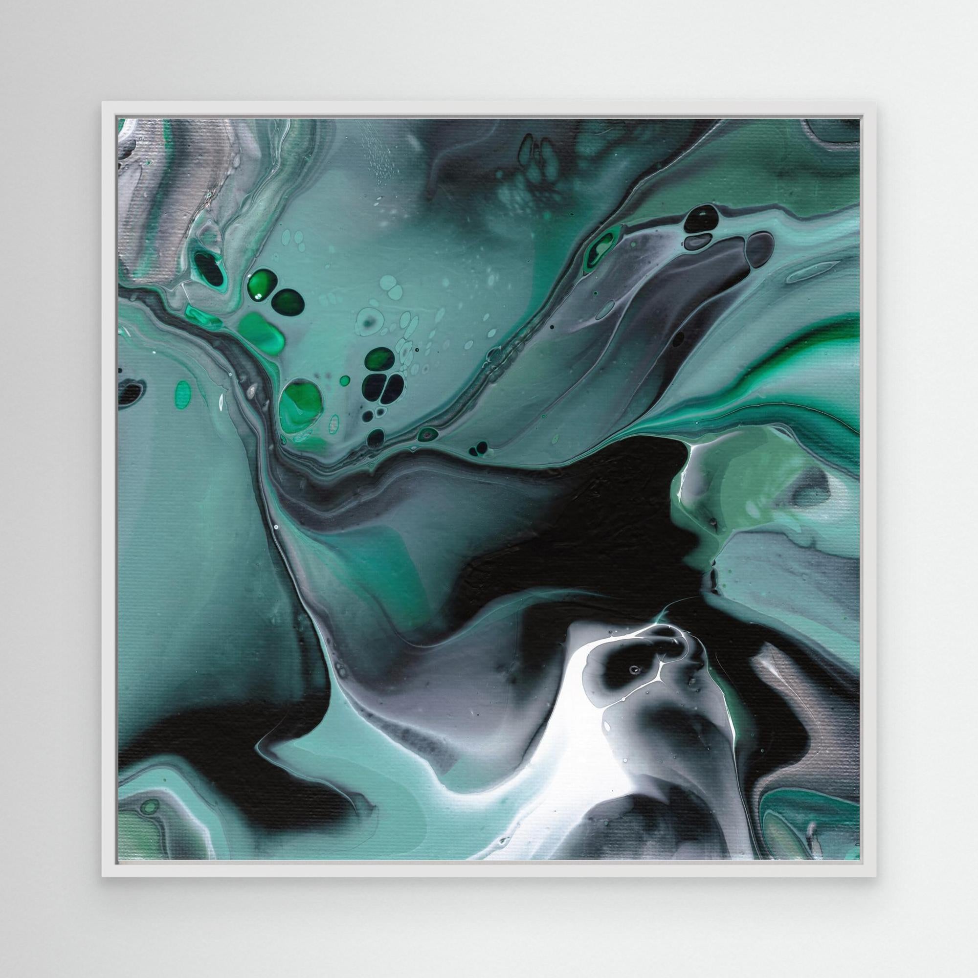 NL modern art Art Print Manchester Uplifting Malachite 1 in white frame 