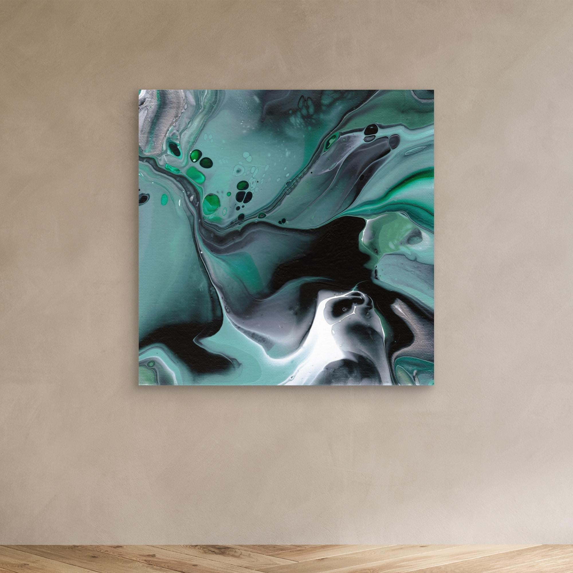 NL modern art Art Print Manchester Uplifting Malachite 1 unframed on wall 