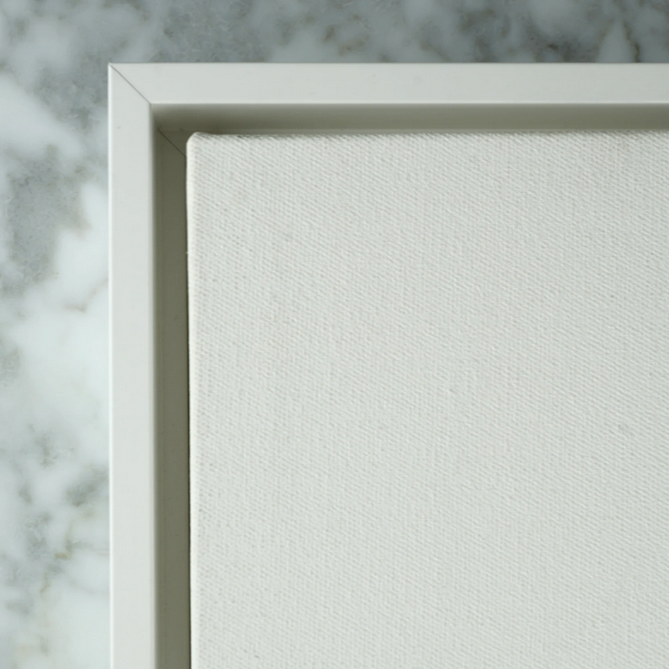 White floating frame close up